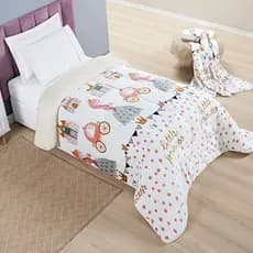 Coberdrom Solteiro Bouti Kids Dupla Face Pele de Carneiro Infantil Cobertor