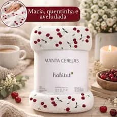 Manta Cereja Cobertor Casal Queen Macia Quentinha Toque Soft Habitat