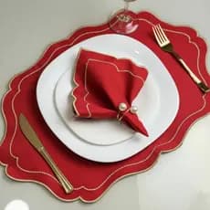 Kit Jogo Americano Realeza Sousplat Suplat e Guardanapos Mesa Posta Atemporal Elegante Jra