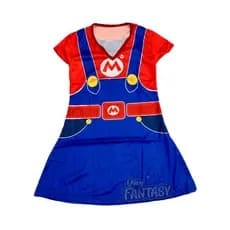Fantasia Vestido Mario Infantil Feminina