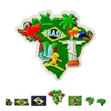 Imã Emborrachado Souvenir Decorativo Mapa Brasileiro