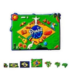 Imã Emborrachado Brasil Bandeira Tropical Colecionável