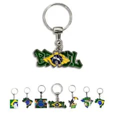 Chaveiro Escrita Brasil Souvenir Metal Esmaltado