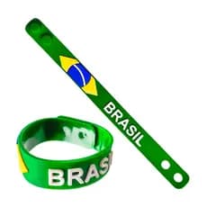 Pulseira Brasil Bandeira Nacional Souvenir Turístico Acessório Lembrança Viagem BR