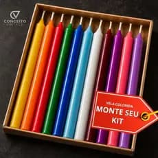Caixa Vela Palito Colorida Kit 30, 50, 70 e 100 Unidade De 16 x 1,2 Monte seu Kit várias cores