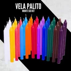 Vela Palito Kit Colorida Semanal Entidades 16 x 1,2cm Personalise seu Kit Vermelha, Preta, Branca, Amarela, entre outras