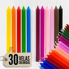 Vela Palito Kit 30 Colorida Branca Orações Umbanda 16 X 1,2 cm Monte seu Kit