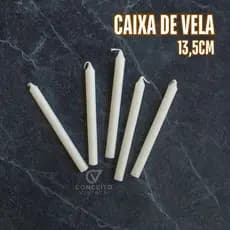 Vela Palito Branca Caixa De 13,5cm Vela Atacado