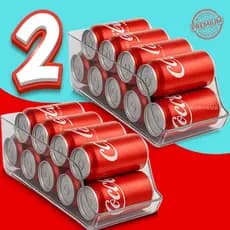 Organizador Porta Latas Geladeira Dispenser Acrilico Suporte Multiuso Armário Cozinha Dispensa 1 e 2 unidades