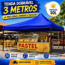 Tenda Articulada Gazebo Sanfonado Todo de Alumínio 3x3 Praia Piscina Camping Eventos Carro