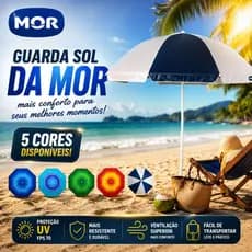 Guarda Sol Grande Praia Piscina com Proteção UV Resistente ao Vento Portátil Grande Colorido Saca Areia