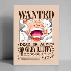 One Piece WANTED 1/3/5/20 und Quadro Placa Decorativa MDF - Tam. A4 - Fino Acabamento + Fita
