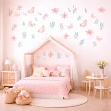 Adesivo de Parede p/ Quarto Infantil - Escolas - Brinquedoteca - Borboletas Aquarela - 150 pç
