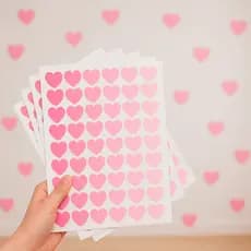 Kit Adesivos de Parede 150UN - Corações p/ Quarto Infantil Menina - Brinquedoteca Salão - Tons de Rosa