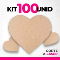 Kit 100/200/300/400 Corações em MDF Cru - Aplique - Decorações - Artesanato - Corte a Laser