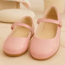 Sapatilha Infantil Rosa Criança Menina Sapatinho de Boneca Fechado Lisa Verniz Confortável