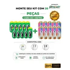 monte seu Kit 20 cabos Carregador Fast Charge turbo + dados - Tipo-C - Iphone - Micro v8 - Atacado