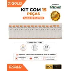 Monte seu kit 15 cabos carregador A'gold Turbo 25W + dados - Tipo-C - Iphone - Micro v8 - Original -