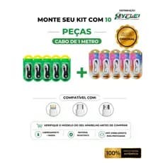 Monte seu Kit 10 cabos de carga Fast Charge Turbo + dados - Tipo-C - Iphone - Micro v8 - Atacado