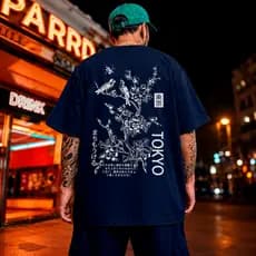 Camiseta Plus Size Masculina Streetwear P ao G5 Camisa Tokyo Confortavel Streetwear Oversize