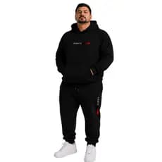 Conjunto Moletom Com Capuz e Calça Plus Size G1 AO G5 Masculino Liso Básico