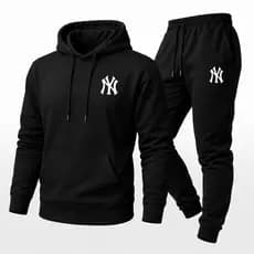 Conjunto Blusa De frio e Calça Moletom Masculino Plus Size Casaco Com Capuz G1 AO G5