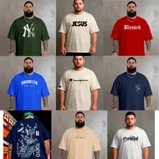 Kit 3 Camisetas Plus Size Masculinas Estampas Aleatorias Streetwaear Super Queima
