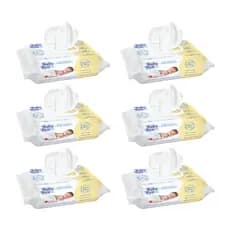 KIT TOALHA UMEDECIDA BABY BYN RN 600 FOLHAS (6UNDX100FLS) SEM PERFUME/RECEM NASCIDO