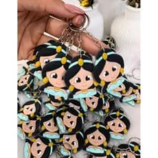 Chaveiro Tema Princesas Jasmini Emborrachado 10/50 Unidades Festas Temáticas Lembrancinha