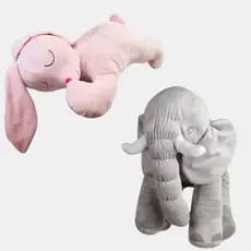 Almofada Travesseiro Pelúcia Coelinho Soninho e Elefante