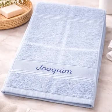 Toalha de Mão Personalizada 100% Algodão 28x46cm Nome Bordado