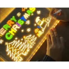Lousa Magica interativa Luminária Neon Led 3D colorida USB + 7 Canetinhas para colorir