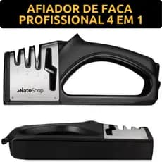 Afiador de Facas e Tesouras Profissional 4 Em 1 Amolador Polidor Manual Tungstênio Cerâmica Diamantado
