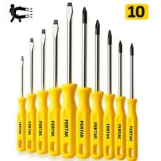 Kit 10 Chave de Fenda E Phillips Profissional Jogo De Chaves Magnéticas Resistente Envio Imediato