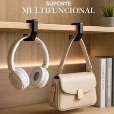 Kit 2 Suportes Ganchos Para Bolsa Mochila Microfone Pendurar Mesa