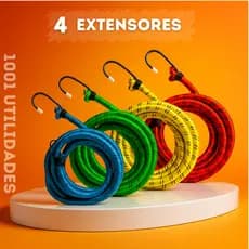 kit 4 Cordas Extensores 1,5 M Elástica Com Gancho de Ferro cordas elásticas bagageiro Moto Bike