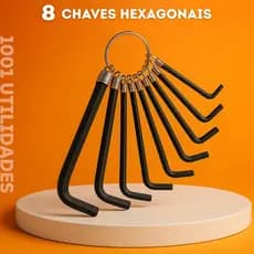Kit 8 Peças de Chave Allen Hexagonal Conjuntos de Chaves em L Aço de Alta Resistencia Envio Rápido