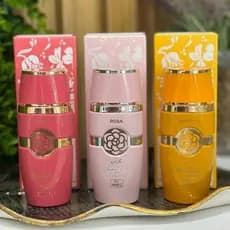 Kit 3 Perfumes Arabic Collection A002 Rosa, A003 Tropical e A033 Doces Árabes Femininos 25ml Miniatura