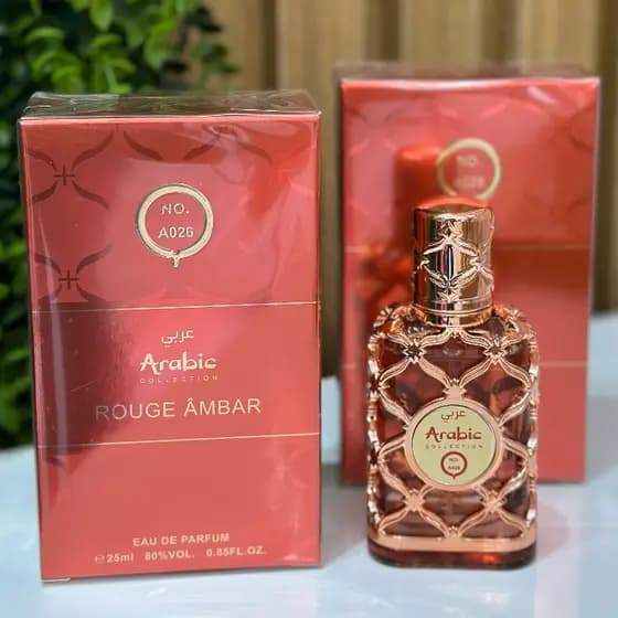 Perfume Árabe A026 Rouge Âmbar Arabic Collection Feminino Miniatura 25ml