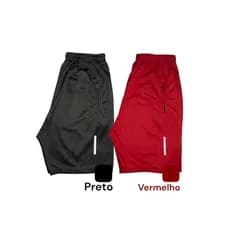 KIT 2 BERMUDAS MASCULINA COM LOGO QUE REFLETE NO FLASH DO CELULAR SHORTS MASCULINO - BOLSO COM ZÍPER
