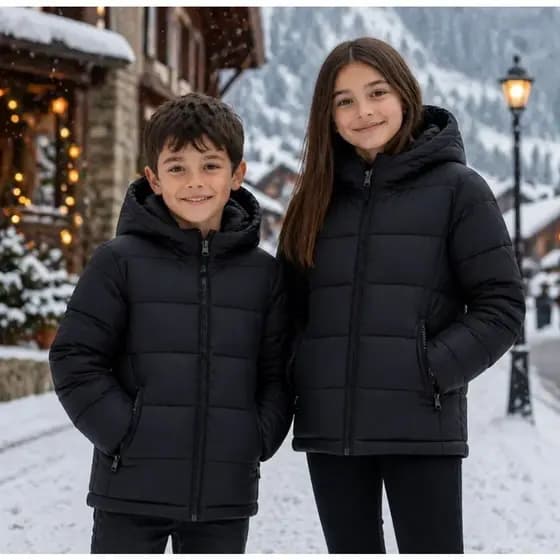 Jaqueta Puffer Gominho Juvenil Peluciada Premium Unissex - Moderna para Outono e Inverno