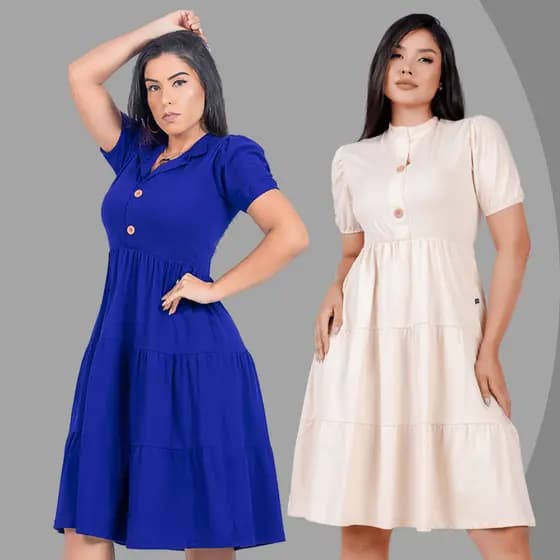 Vestido Feminino Midi Tres Marias Moda Evangelica