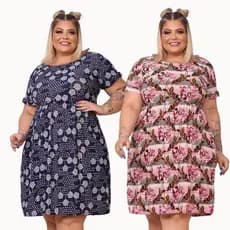 Kit 2 Vestido Liganete Com Manga Barato e Fresquinho