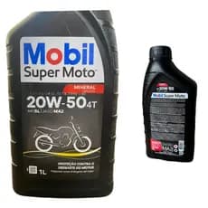 Óleo de motor Mobil mineral 20W-50 para motos e quadriciclos