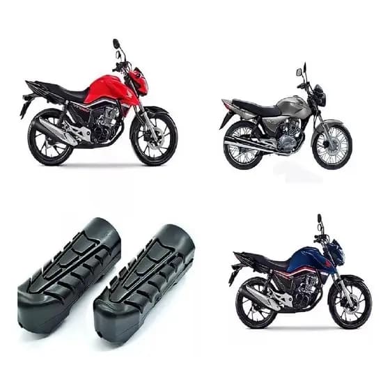 Par Estribo Pedaleira Borracha Honda Cg Titan Fan Start 160