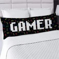 Fronha Avulsa para Travesseiro de Corpo Xuxão 125cm x 45cm Gamer Over -Estampa Game