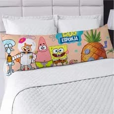 Fronha Avulsa e Travesseiro de Corpo com Estampa Bob Esponja Super Macio e Divertido