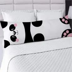 Fronha Avulsa com Zíper para Travesseiro de Corpo 1,25cm x 0,45cm Desenho O Panda