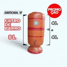 Filtro de Água de Barro 8 litros com + Vela de carvão ativado + Boia .