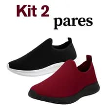 Kit 2 Pares Tênis Academia Confortável Anti-quedas Calce Fácil Minimalista - Promoção Envio Imediato